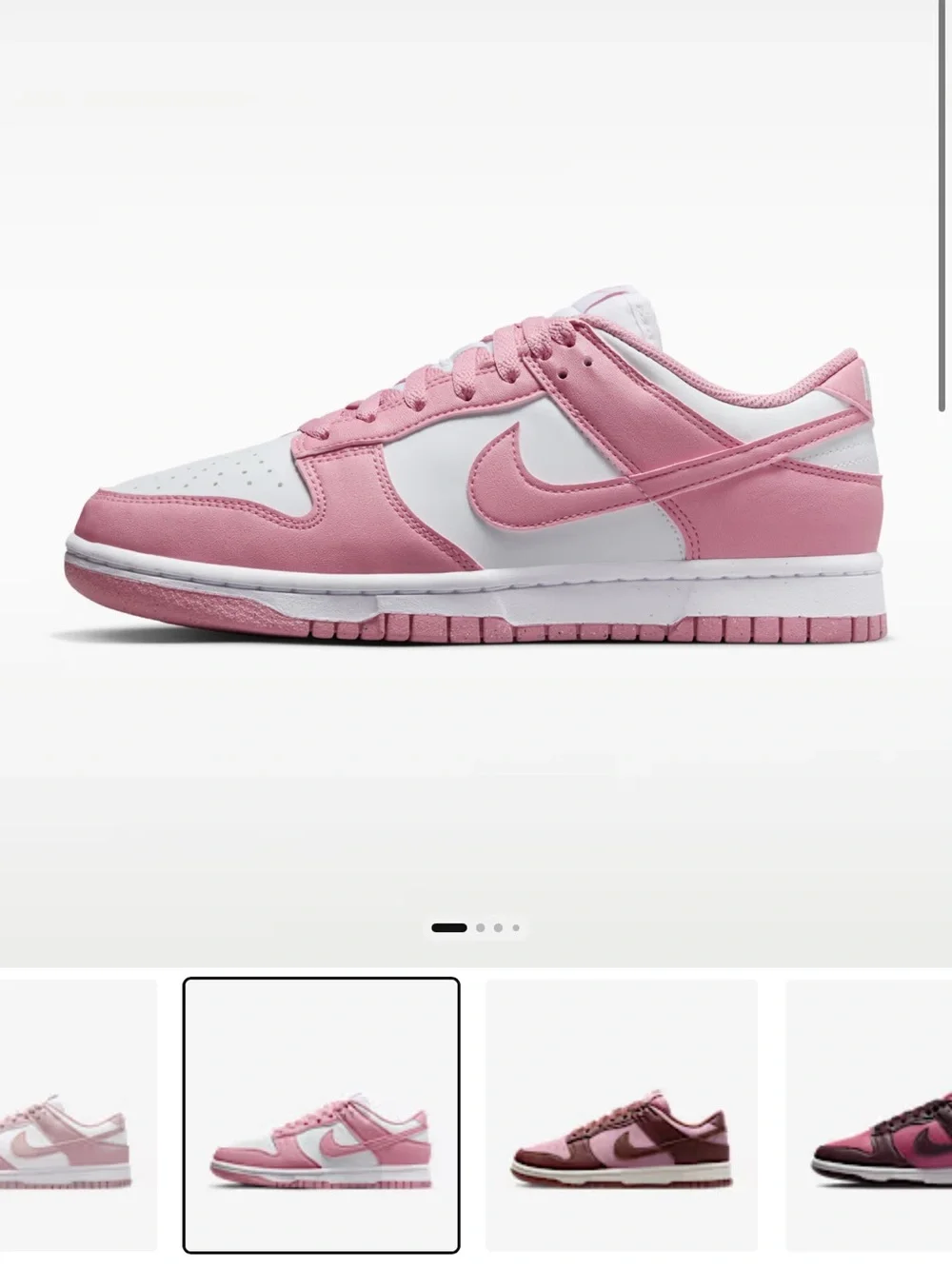 Nike Dunk Low Next Nature - White/Elemental Pink - Size 8 - NIB - Picture 2 of 7